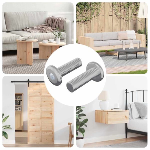 vidaXL Vite 2 pcs Argento 8 x 25 mm Acciaio