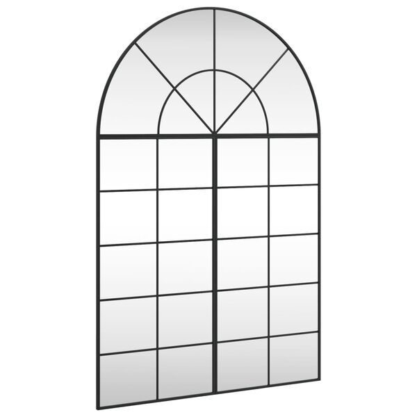 vidaXL Specchio da Parete Nero 100x150 cm Arco in Ferro