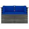 vidaXL Divano da Giardino 2 Posti su Pallet con Cuscini Massello Pino