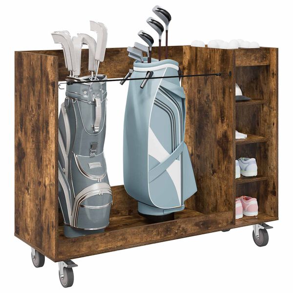 vidaXL Armadio per Golf con ruota Rovere fum&eacute; 120 x 45 x 98 cm