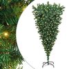 vidaXL Albero di Natale artificiale pre-illuminato rovesciato Verde