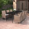 vidaXL Set da Pranzo per Giardino 7 pz con Cuscini Polyrattan e Vetro