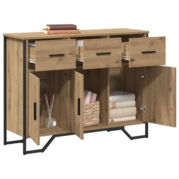 vidaXL Credenza con cassetto Rovere artigianale 97 x 32,5 x 74,5 cm
