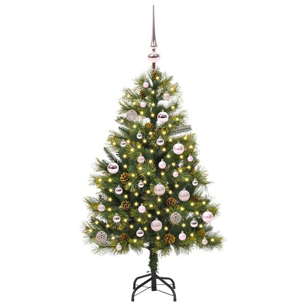 vidaXL Albero di Natale artificiale pieghevole con coni Verde 150 cm