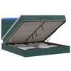 vidaXL Letto Ottomano con Materasso e LED Verde Scuro 140 x 190 cm