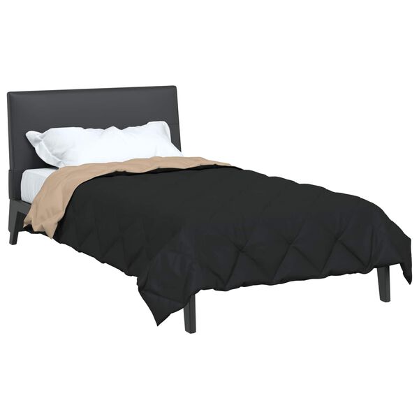 vidaXL Duvet Estivo Nero e Talpa 200 x 135 cm Microfibra