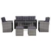 vidaXL Set Divani da Giardino 6 pz con Cuscini in Polyrattan Grigio