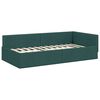vidaXL Struttura Letto Angolare con Materasso 2 pcs Verde Tessuto