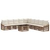 vidaXL Set Divano da Giardino 10 pz Beige e Bianco Crema polyrattan