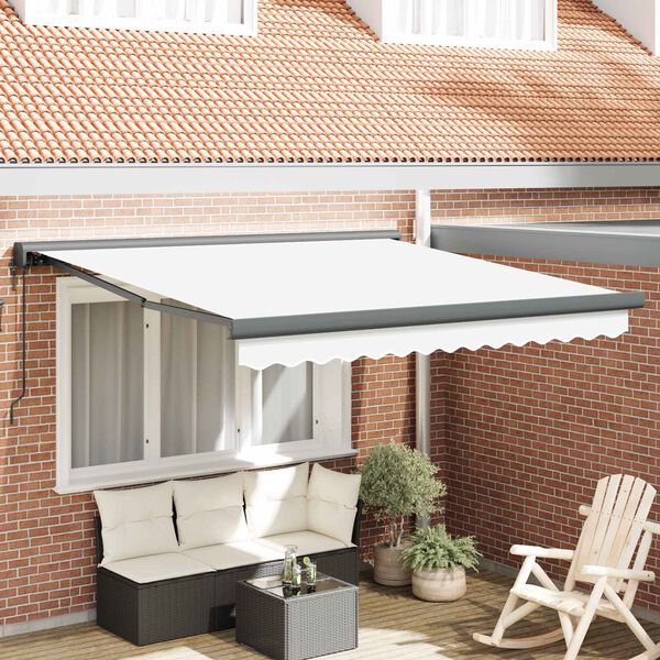 vidaXL Tenda da Sole Bianco 300 x 250 x 165 cm Poliestere e Alluminio