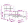 vidaXL Letto Libreria senza Materasso Bianca 90x200 cm Legno di Pino