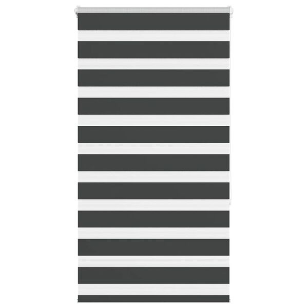 vidaXL Tenda a Rullo Zebra Nero Larghezza Tessuto 85,9 cm Poliestere