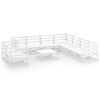 vidaXL Set Divani da Giardino 10 pz Bianco in Legno Massello di Pino
