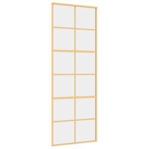 vidaXL Porta Scorrevole Dorata 76x205 Vetro Trasparente ESG Alluminio
