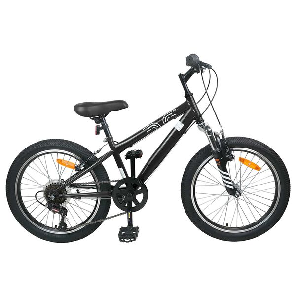 vidaXL Mountain Bike 24 Pollici 6-Velocit&agrave; per 8-12 anni Nero