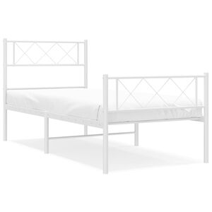 vidaXL Giroletto con Testiera e Pediera Metallo Bianco 80x200 cm
