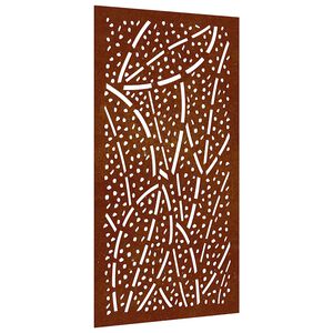 vidaXL Decorazione Muro da Giardino 105x55 cm Foglia Acciaio Corten