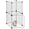 vidaXL Gabbia per Animali 8 Pannelli con Porta Nero 35x35 cm Acciaio
