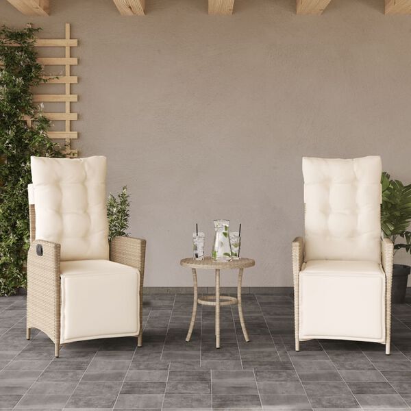 vidaXL Sedie da Giardino Reclinabili 2 pz con Poggiapiedi Polyrattan