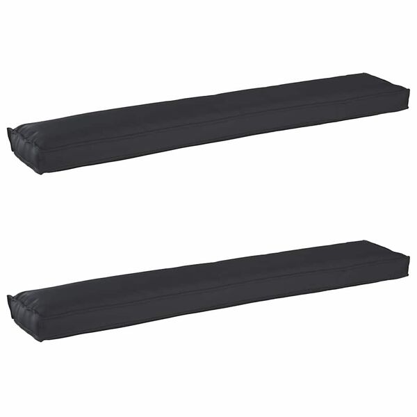 vidaXL Set di Cuscini per Pallet 2 pcs Nero 200 x 40 x 8 cm