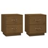&nbsp;vidaXL Comodini 2 pz Ambrati 40x34x45 cm in Legno Massello di Pino
