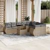 vidaXL Set Divano da Giardino 10 pz con Cuscini Beige in Polyrattan