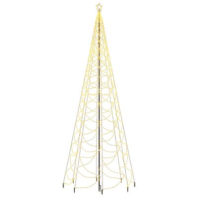 vidaXL Albero di Natale con Palo in Metallo 500 LED Bianco Caldo 5 m