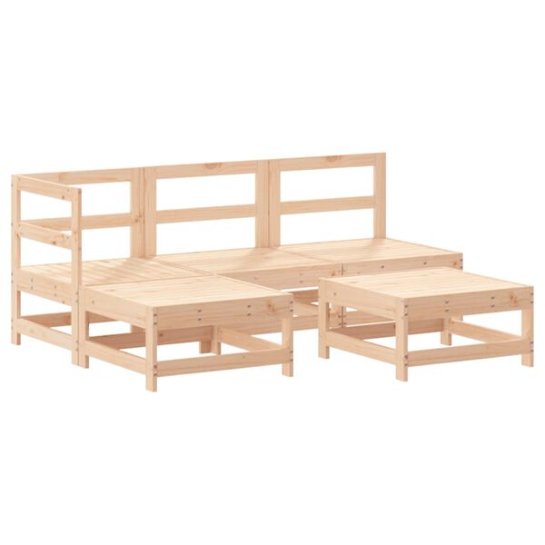 vidaXL Set Salotto da Giardino 5 pz in Legno Massello di Pino