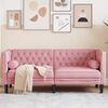 vidaXL Divano Chesterfield con Rinforzi 2 Posti Rosa in Velluto