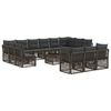 vidaXL Set Divano da Giardino 14 pcs Grigio polyrattan
