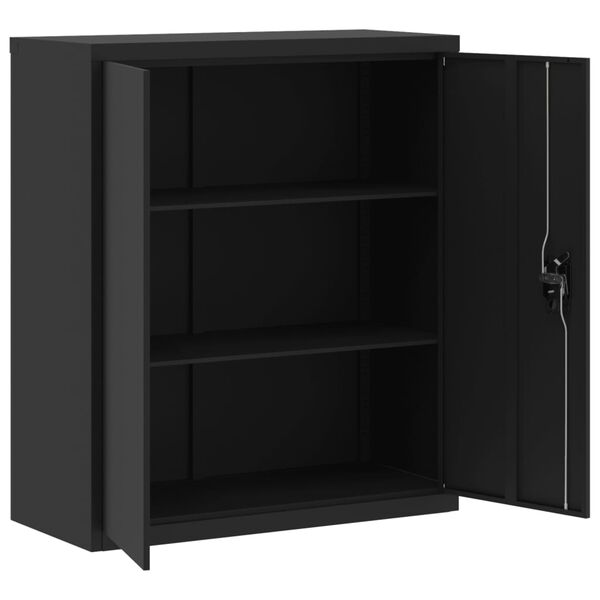 vidaXL Armadio Classificatore Nero 90x40x105 cm in Acciaio