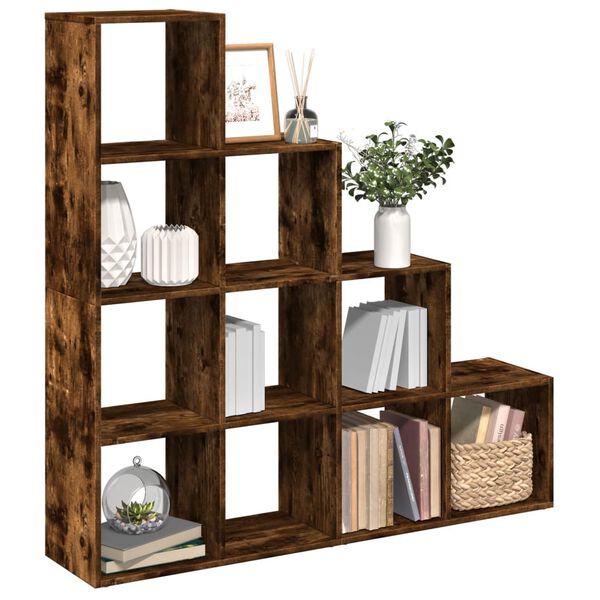 vidaXL Libreria 4 Ripiani Rovere Fumo 131,5x29x131,5 cm in Truciolato