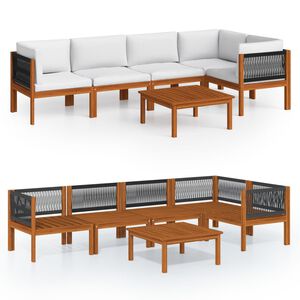 vidaXL Set da giardino 6 pezzi con cuscini crema 63x63 cm