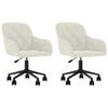 vidaXL Sedie da Pranzo Girevoli 2 pz Crema in Velluto