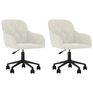 vidaXL Sedie da Pranzo Girevoli 2 pz Crema in Velluto