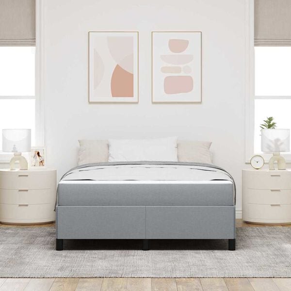 vidaXL Letto a molle con materasso Grigio chiaro 140 x 190 cm Tessuto