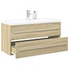 vidaXL Set Mobili da Bagno 2 pz Rovere Sonoma in Legno Multistrato