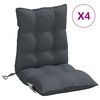 vidaXL Cuscini per Sedie Schienali Bassi 4 pz Antracite Tessuto Oxford