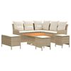 vidaXL Set di Mobili con cuscino 7 pcs Beige e Crema Rattan in PE