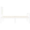 vidaXL Letto per Anziani con Testiera Bianco Single in Legno Massello