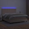 vidaXL Giroletto Molle Materasso e LED Cappuccino 180x200cm Similpelle