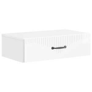 vidaXL Tavolino da Parete Laterale Bianco Lucido 59 x 34,5 x 17 cm