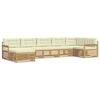 vidaXL Set di divani da esterno 7 pz Bianco e Crema