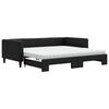 vidaXL Divano Letto Estraibile con Materassi Nero 100x200 cm Tessuto