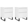 vidaXL Comodini 2pz Bianchi 40x35x50 cm in Legno Multistrato