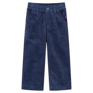 vidaXL Pantaloni da Bambino in Velluto a Coste Blu Marino 92