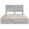 vidaXL Letto con Contenitore con testiera Grigio Sonoma 160 x 200 cm