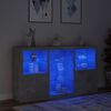 vidaXL Credenza con Luci LED Grigio Cemento 181,5x37x100 cm