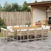 vidaXL Set da Pranzo da Giardino 13 pz con Cuscini Beige in Polyrattan