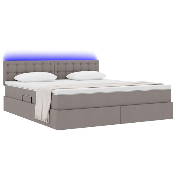 vidaXL Letto con contenitore e LED Talpa 160 x 200 cm Poliestere